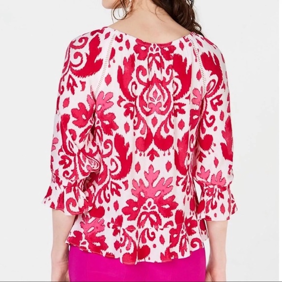 INC International Concepts Blouson-Sleeve Peasant Top - Picture 2 of 12